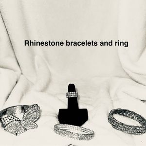 Rhinestone bracelets and ring